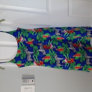 TY bikinis lycra body Fitting Stretch Tropical Jungle Summer Dress Small